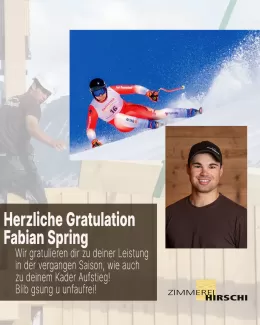 Kraft auf der Baustelle – Power auf der Skipiste! Unser Mitarbeiter Fabian Spring hat in der vergangenen Europacup-Saison im Ski alpin mit starken Leistungen überzeugt. Besonders in der Abfahrt fuhr er konstant in die Spitze – mit Top-Ten-Platzierungen und viel Biss. 🏔️⛷️  Nun geht’s für Fabian direkt weiter: In der Spitzensport-Rekrutenschule in Magglingen arbeitet er weiter an seiner sportlichen Zukunft. Als gelernter Zimmermann bringt er nicht nur auf der Baustelle viel Power mit – «ein echtes Kraftpake