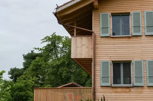 Einfamilienhaus in Holzrahmenbauweise, gebaut von Zimmerei Hirschi AG