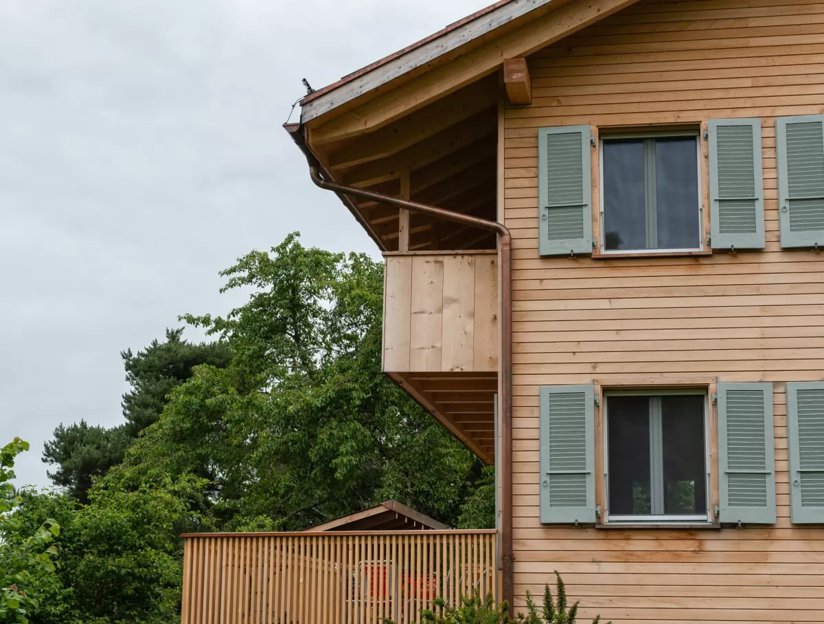 Einfamilienhaus in Holzrahmenbauweise, gebaut von Zimmerei Hirschi AG